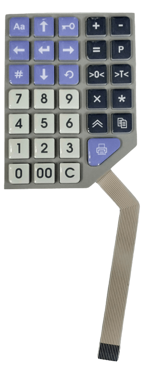 membrane with rubber keypad